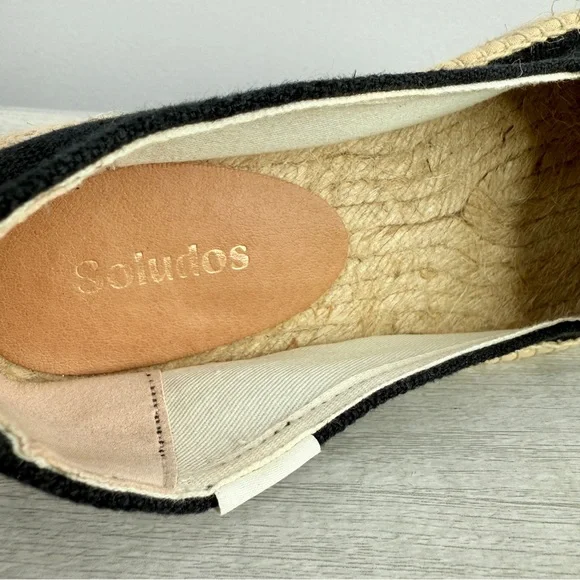 Like New! Soludos Platform Smoking Slippers Black canvas Espadrilles size 6.5 - Picture 11 of 14